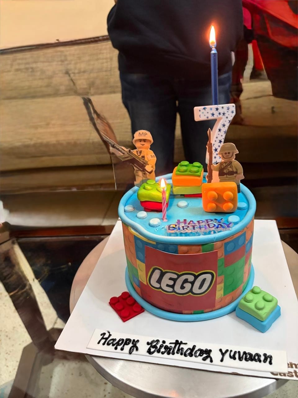 Customer photo review of Lego Blocks Cake