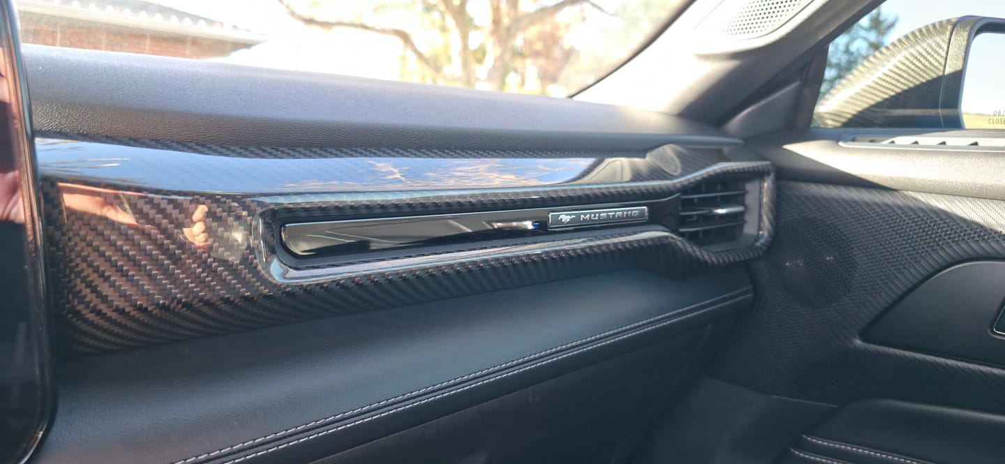 Customer photo review of 2024+ S650 Mustang Hard Carbon Fiber Passenger Side Dashboard Trim Cover