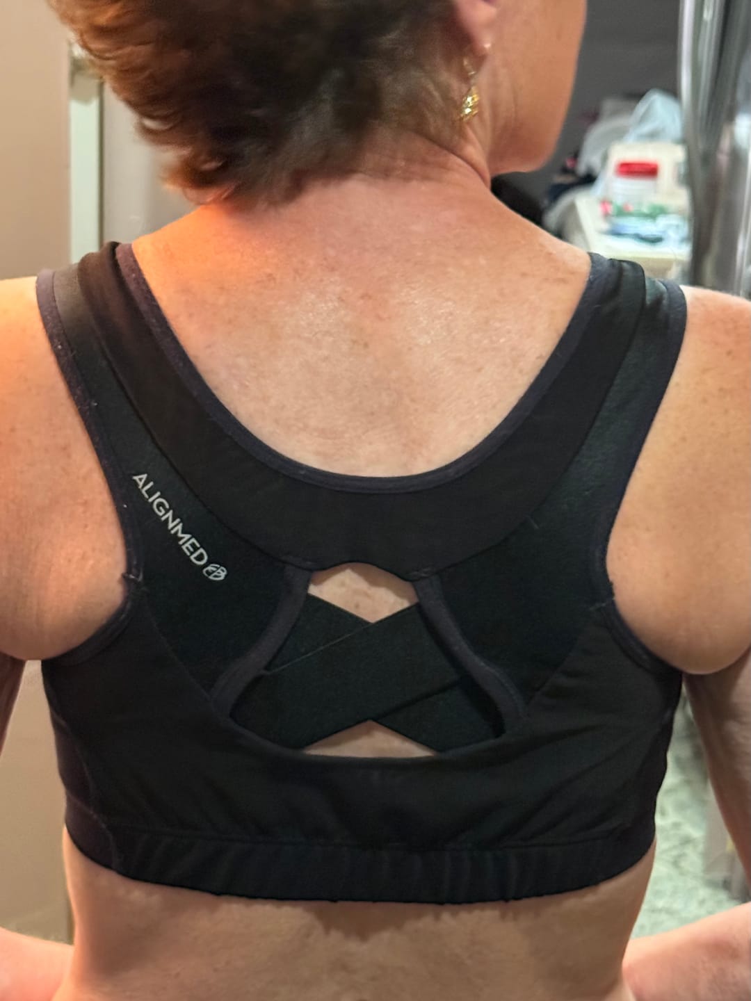 Customer photo review of AlignMe Zipper Posture Sports Bra For Women