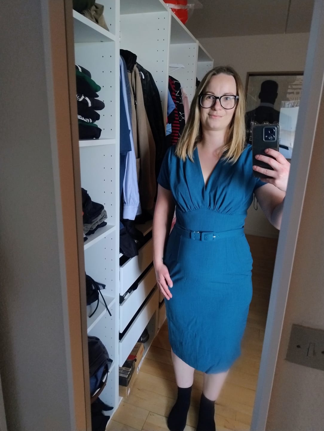 Customer photo review of Holly pencilkjole i teal blå