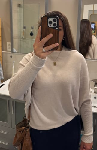 Customer photo review of Asymmetric Draped | Light Beige | Seamless Knit