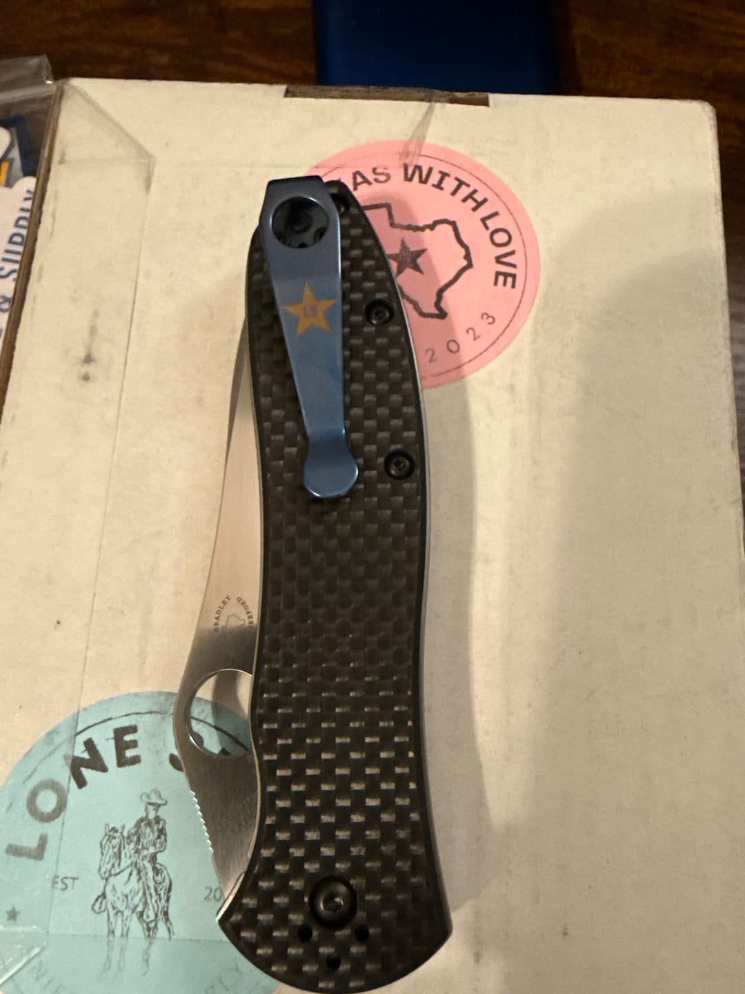 Customer photo review of Exclusive Spyderco Lone Star Deep Carry Pocket Clip