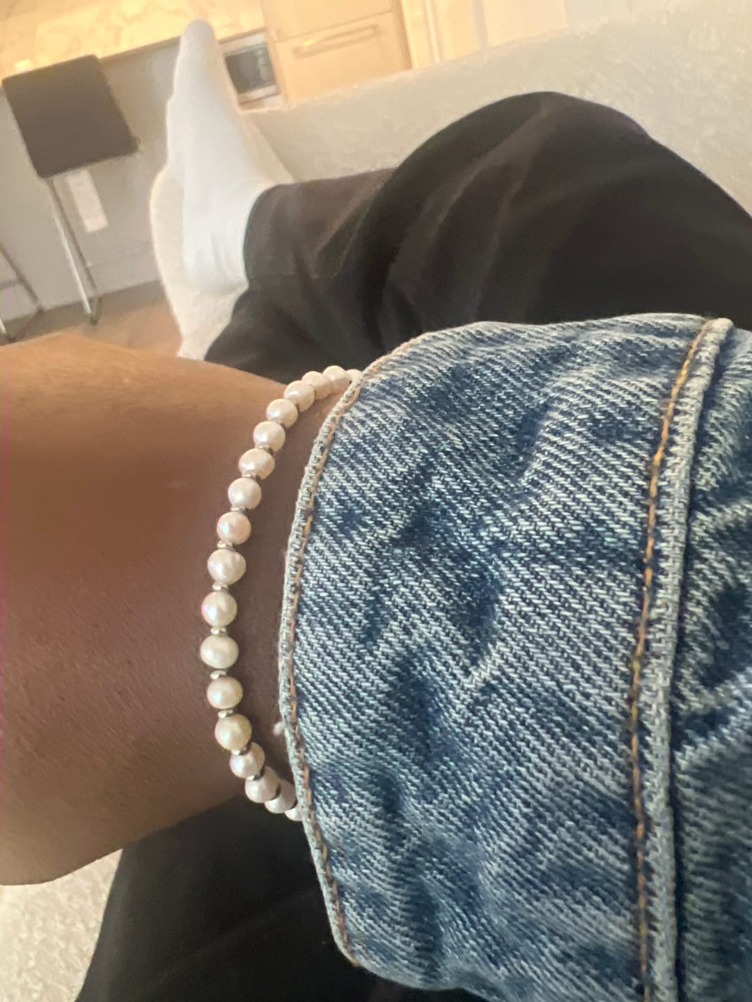 Customer photo review of Classic Pearl Bracelet