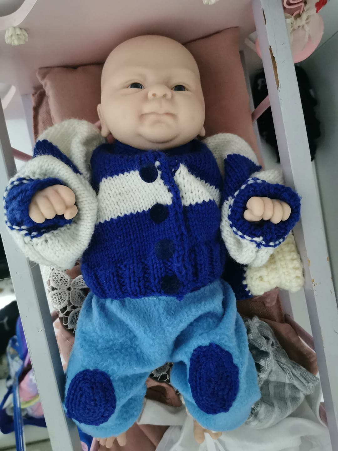 Customer photo review of Bambola reborn 36cm occhi aperti full silicone morbido - COCO