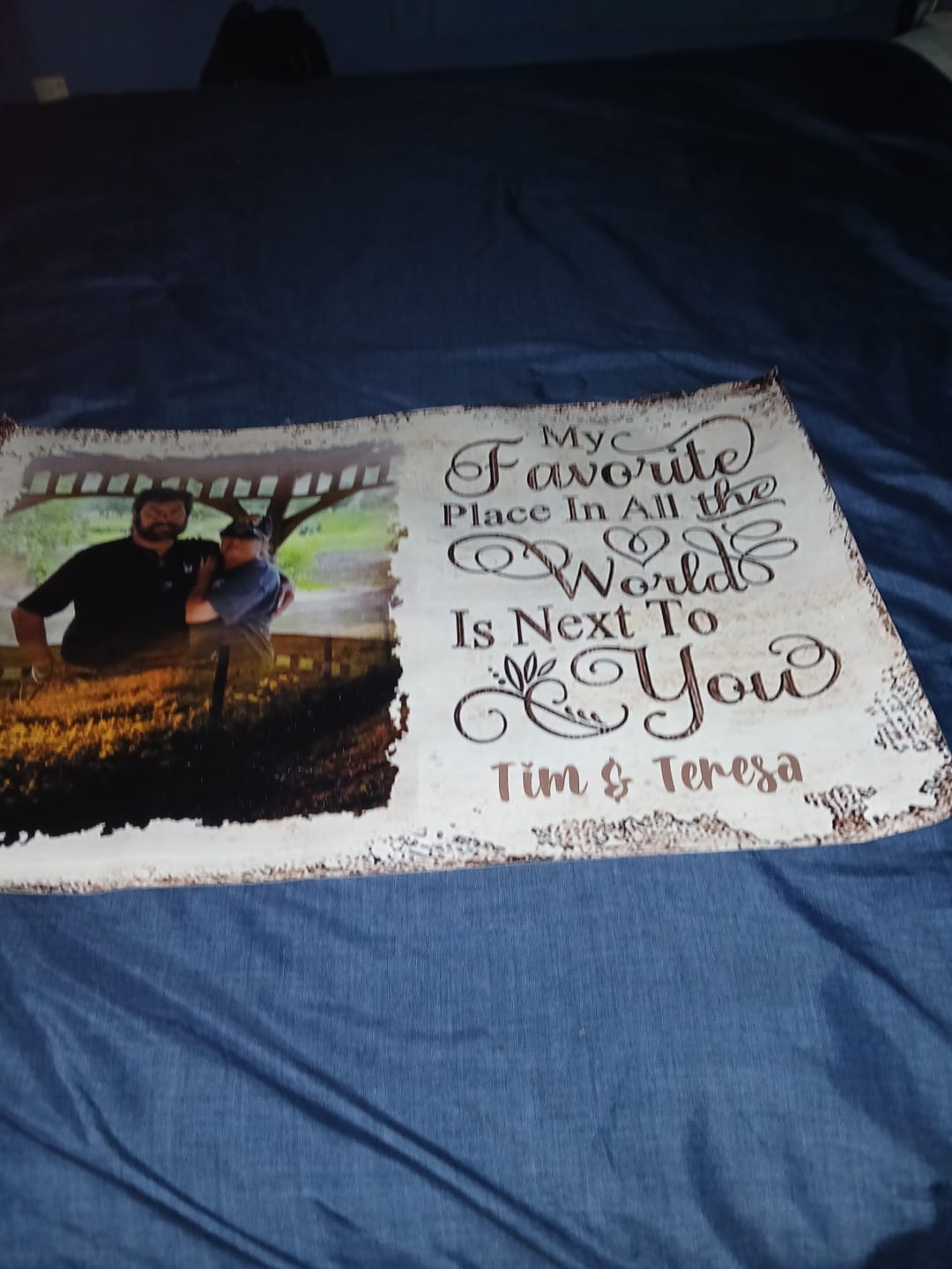 Customer photo review of Next To You Is One Of My Favorite Places To Be - Upload Image - Personalized Horizontal Poster