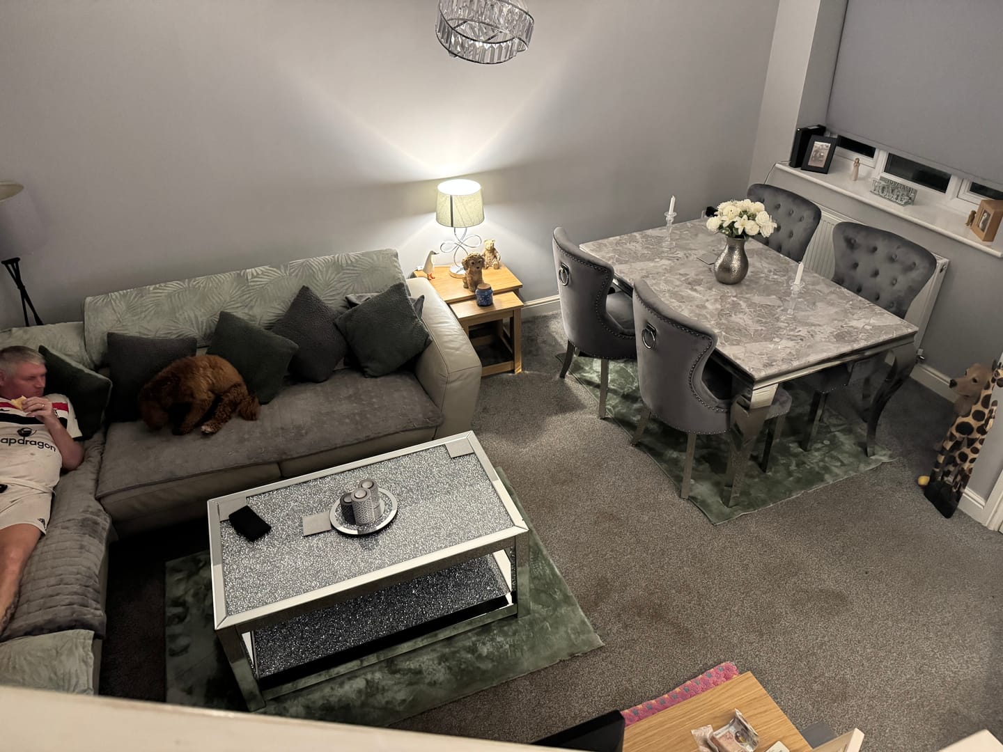 Customer photo review of Vienna Marble Dining Table With Chelsea Ring Knocker Chairs