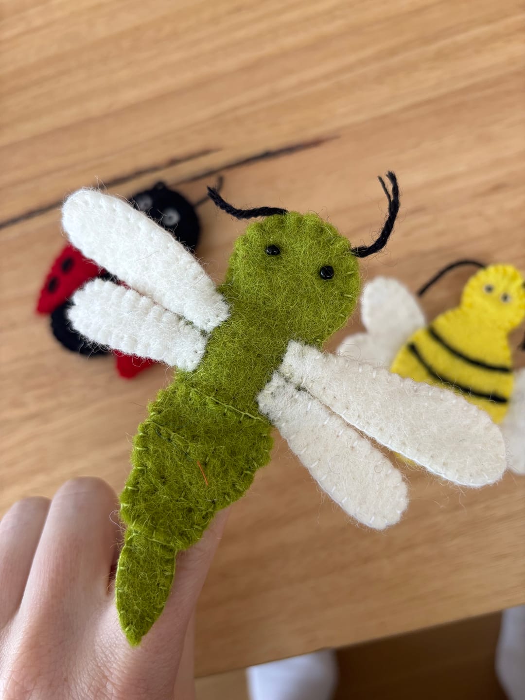 Customer photo review of Felt Finger Puppets — Individual Characters (Pick & Choose)