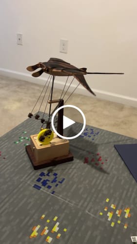 Customer video review of Handcrafted Wooden Manta Ray Automaton