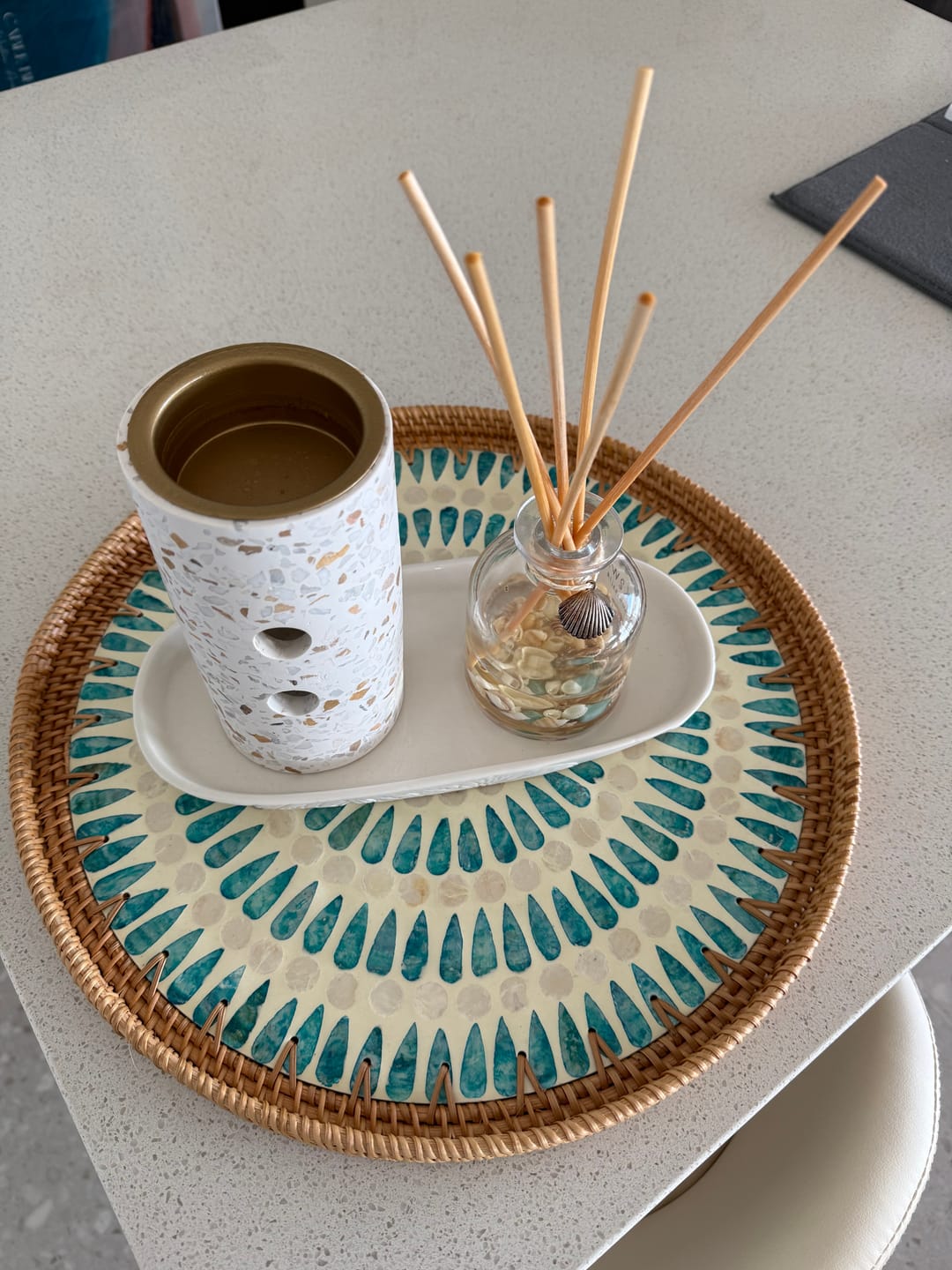 Customer photo review of Serene Large Rattan Tray