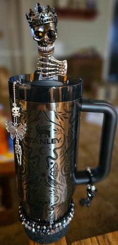 Customer photo review of Skeleton Hand Straw Charm - Metal