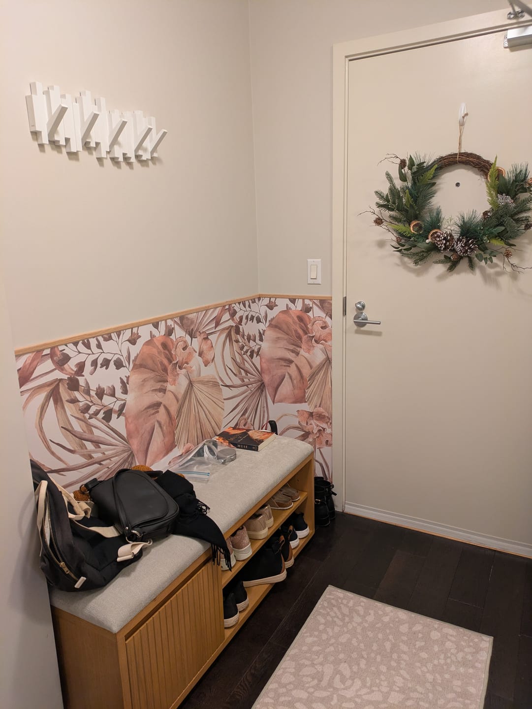 Customer photo review of Tropical Boho Leaves Wallpaper