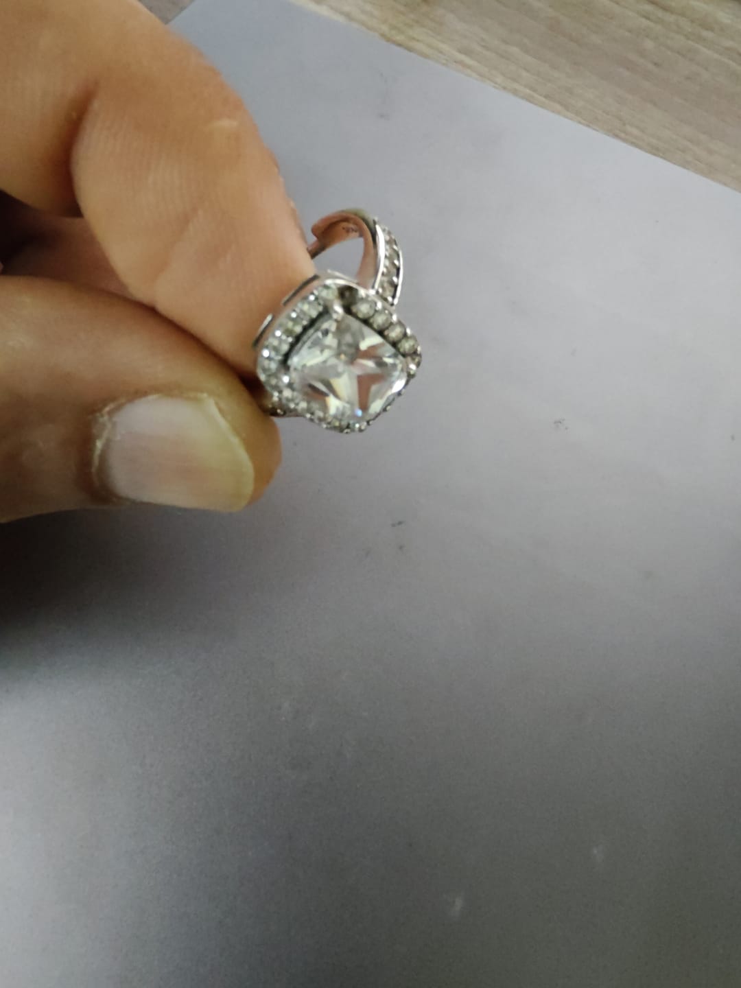 Customer photo review of Silver Classic Solitaire Ring