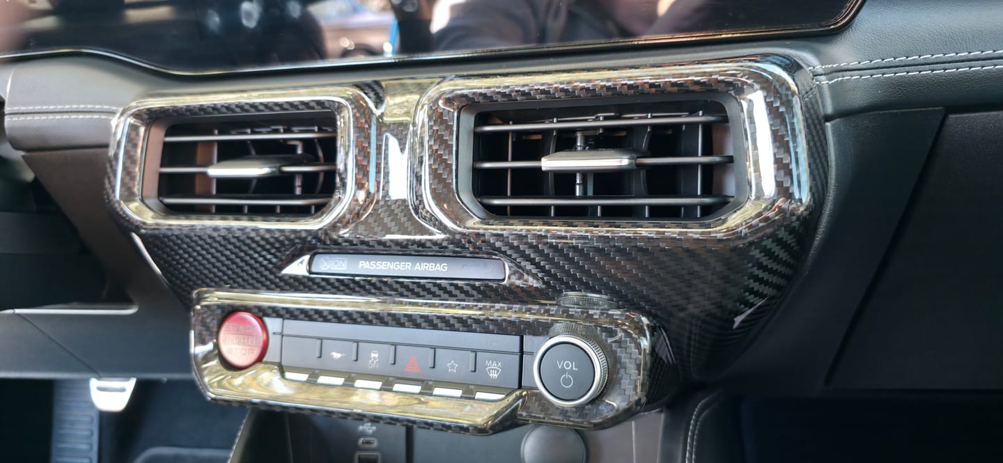 Customer photo review of 2024+ S650 Mustang Hard Carbon Fiber Dashboard Center AC Vent Trim Cover