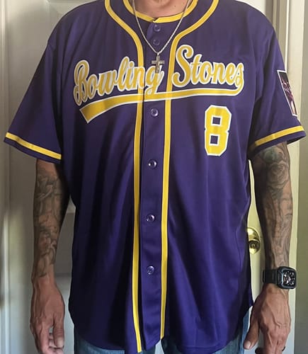 Customer photo review of Custom Purple Gold Personalized Classic Authentic Baseball Jersey