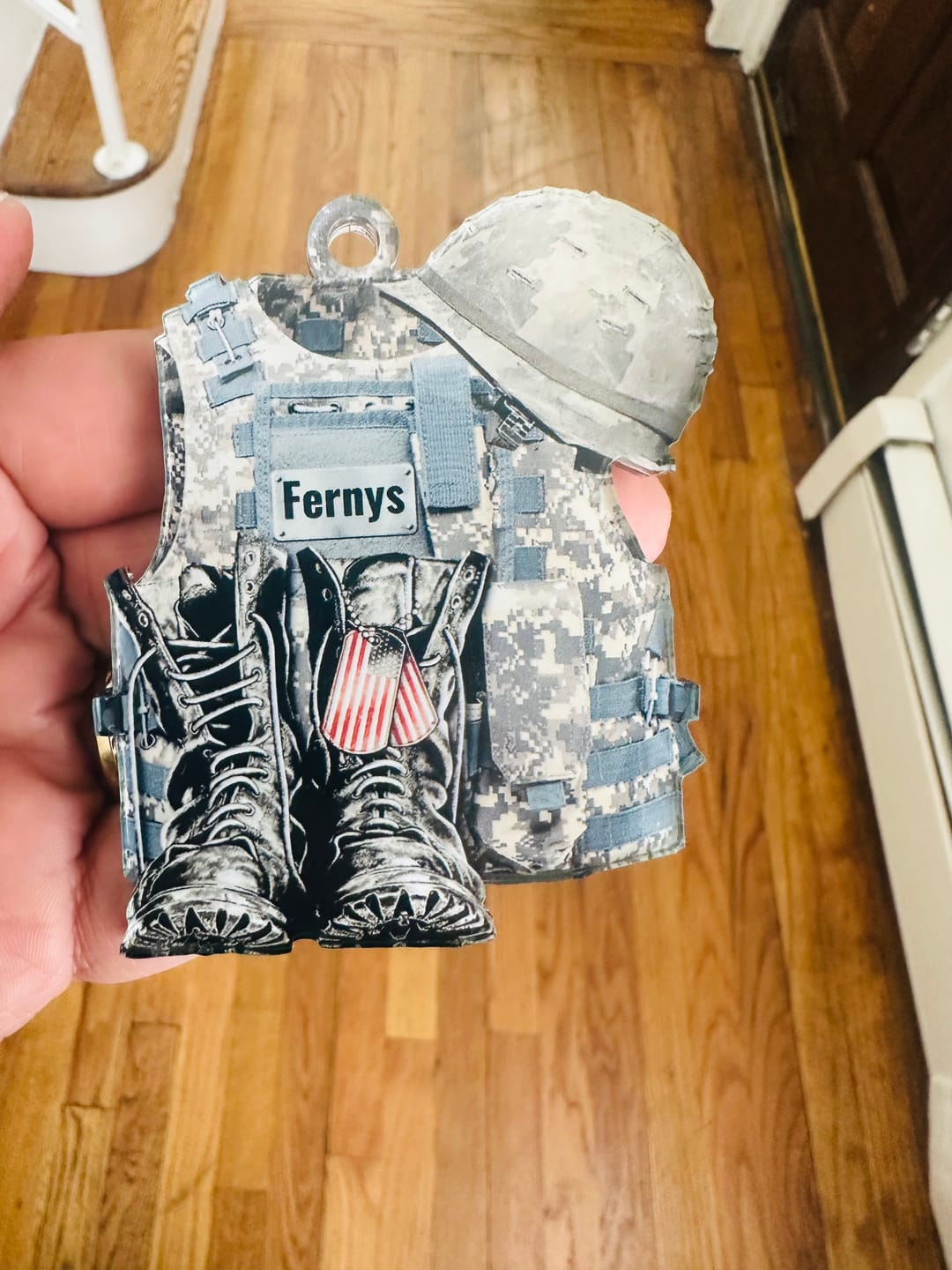 Customer photo review of Military Uniform - Boots & Hat - Personalized Flat Acrylic Ornament