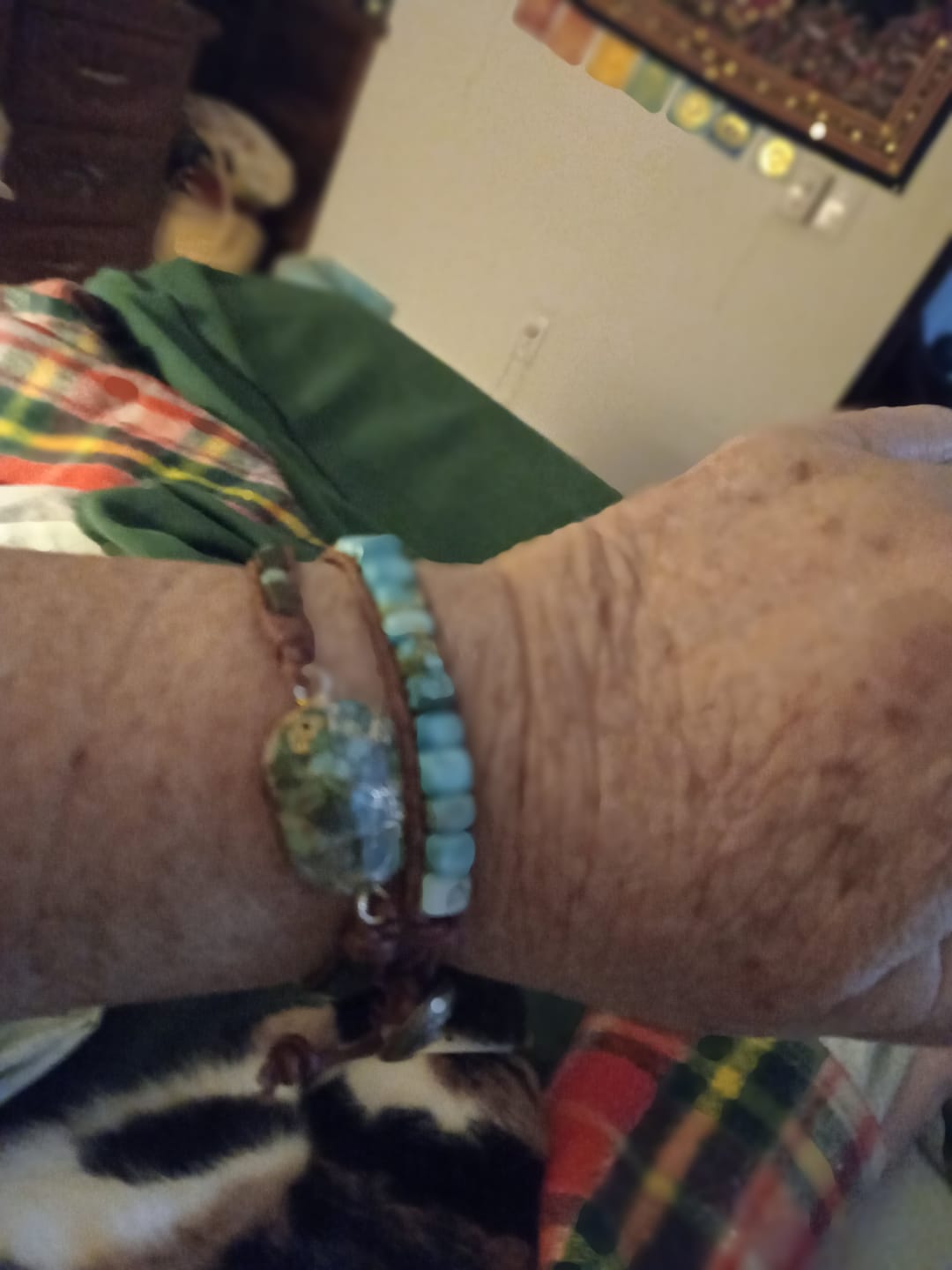 Customer photo review of Turquoise Calming Energy Wrap Bracelet