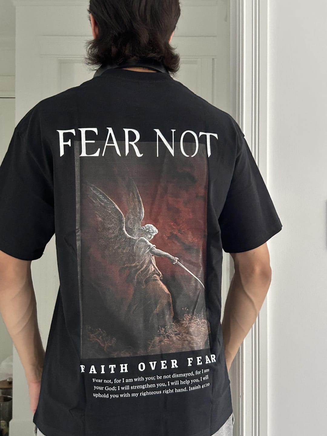 Customer photo review of Faith Over Fear Shirt - Black