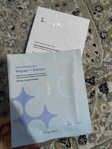 Customer photo review of Multi-Peptide Reviving Hydrogel Eye Mask