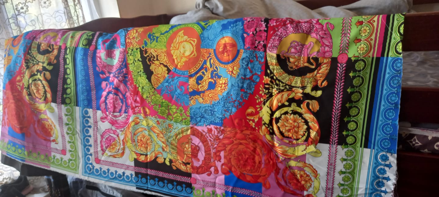 Customer photo review of Colorful Baroque Pattern Italian Fabric by Metre