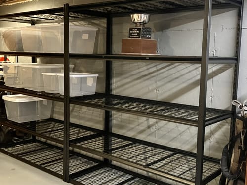Customer photo review of REIBII Garage Shelving 60"W Adjustable Heavy Duty Metal Shelving Rust-Resistant Garage Organization for Warehouse, Basement,Workshop