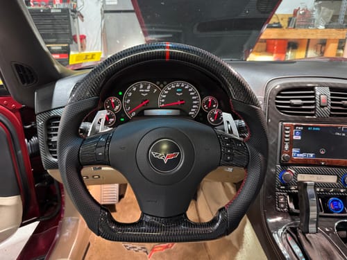 Customer photo review of Real Carbon Fiber Steering Wheel Button Trim Cover Frame Bezels interior Replacement part For Chevy Corvette C6 2006-2011