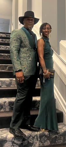 Customer photo review of Ties2you Teal Paisley Self-tied Bow Tie Pocket Square Cufflinks Set