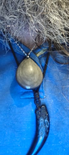 Customer photo review of Pendentif Obsidienne Argentée