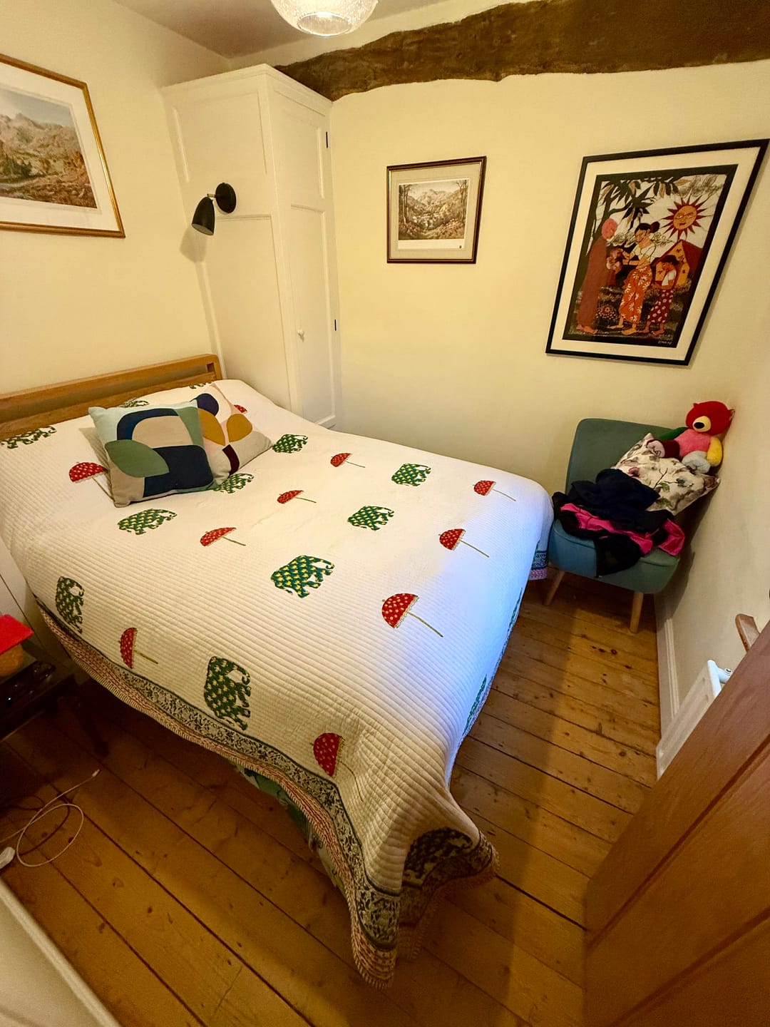 Customer photo review of Elephant Umbrella Handstitched Organic Quilt