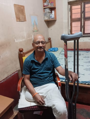 Customer photo review of Astra Under Arm Crutches | Adjustable Elbow Support & Height | Light Weight | PVC grip Handle (1 Pair) | Color (Grey)