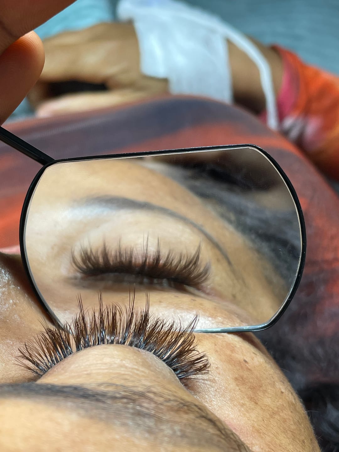 Customer photo review of 0.15mm  Brown Eyelash Extensions