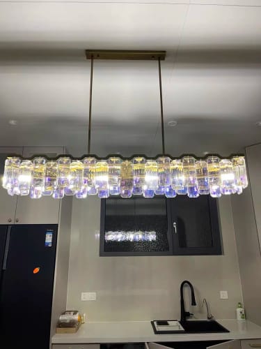 Customer photo review of Priv Celesta Bronze Crystal Round Linear Chandelier
