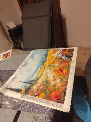 Customer photo review of 5D Diamond Painting – Blumen Landschaft