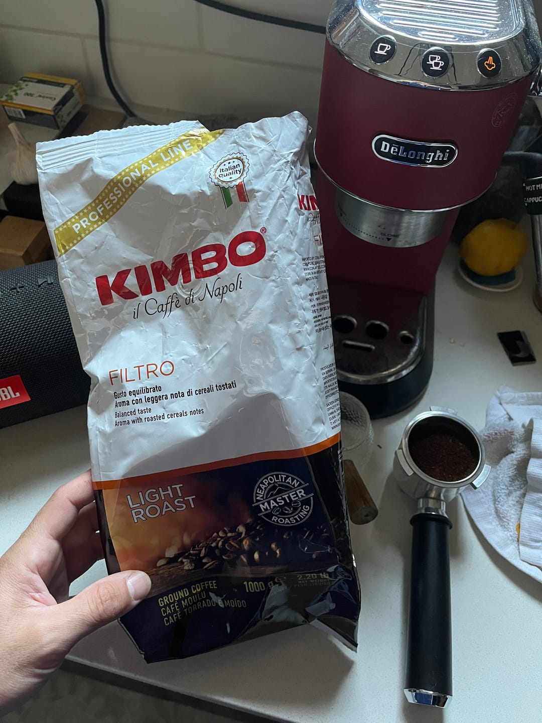 Customer photo review of Kimbo Espresso Extra Cream 1kg Grano Entero