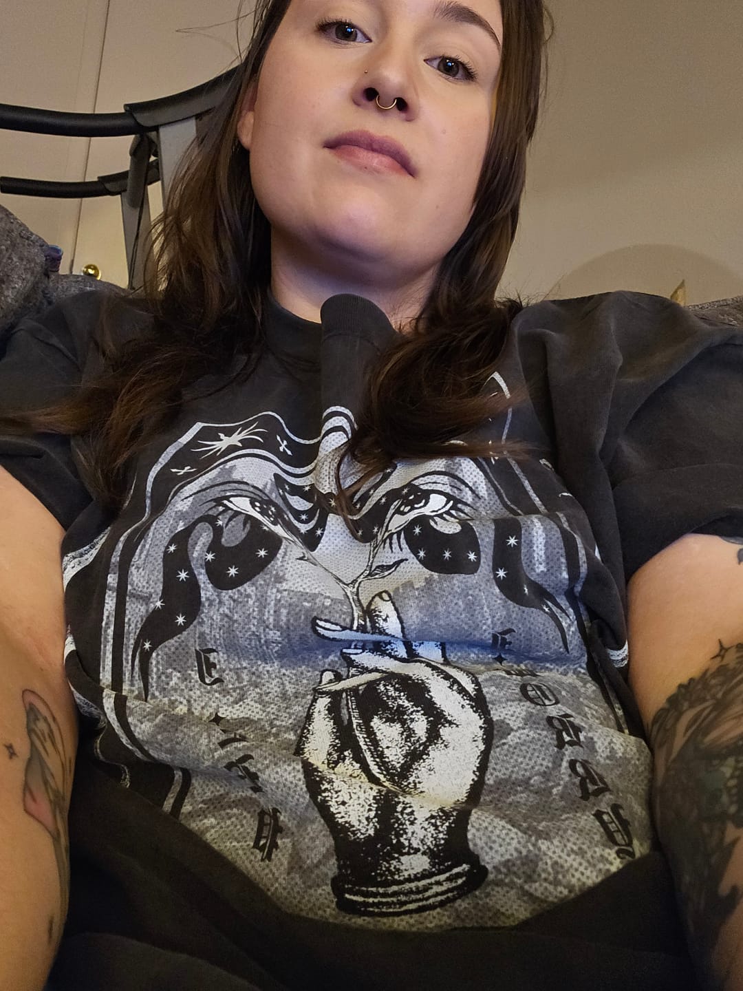 Customer photo review of I Worry, I Weep Oversized Tee