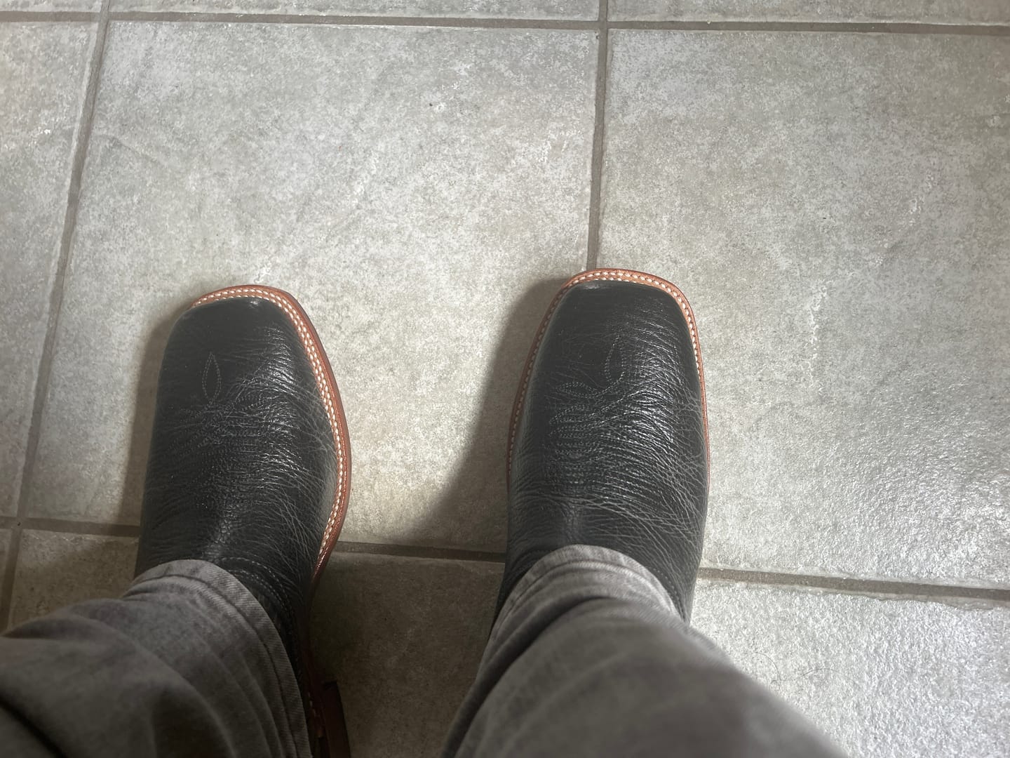 Customer photo review of Boulet Men's Cowboy Boot Square Toe