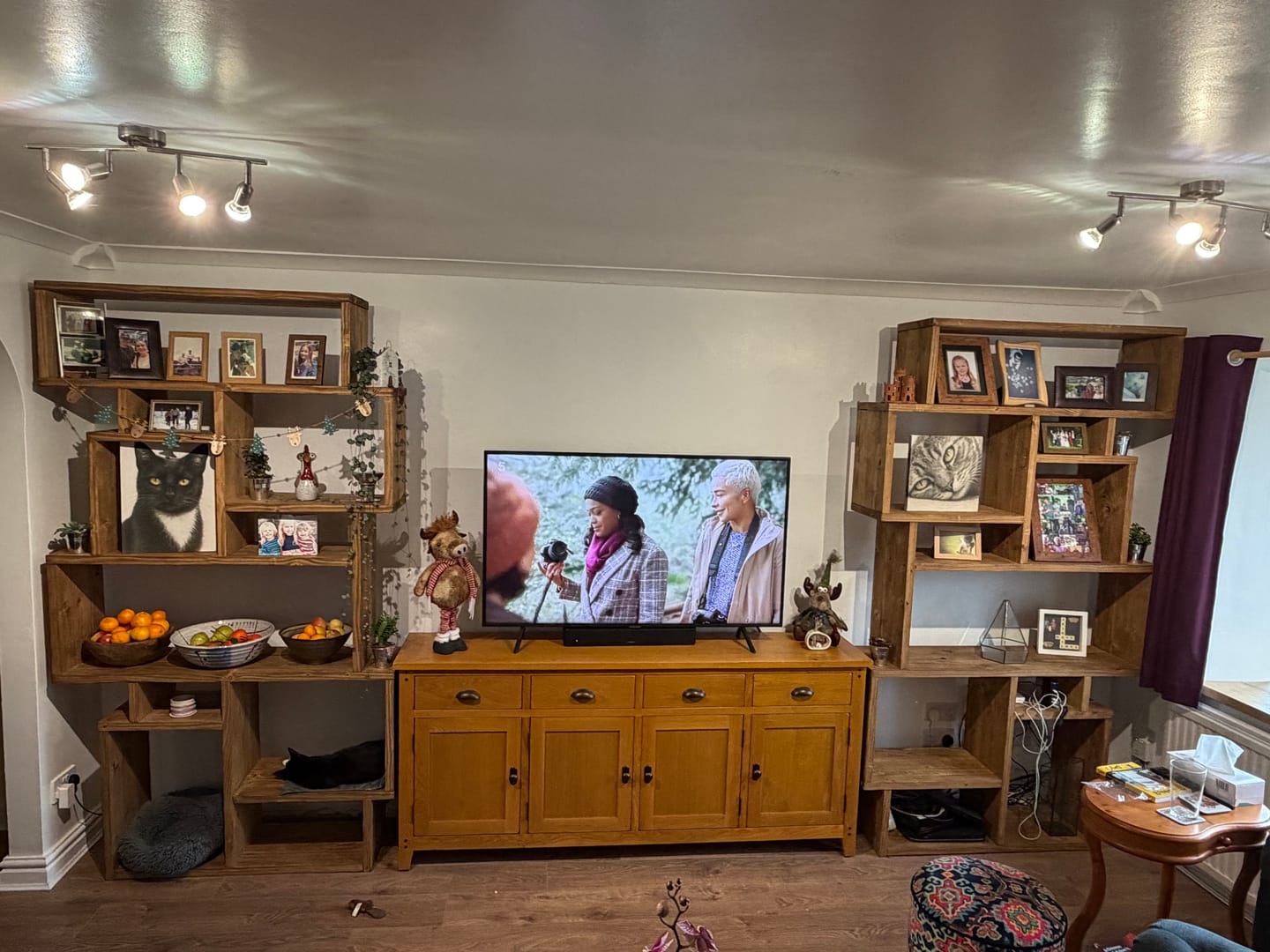 Customer photo review of Solid Wood Box Bookcase & Shelving Unit - Modular Storage Organizer - Boxes