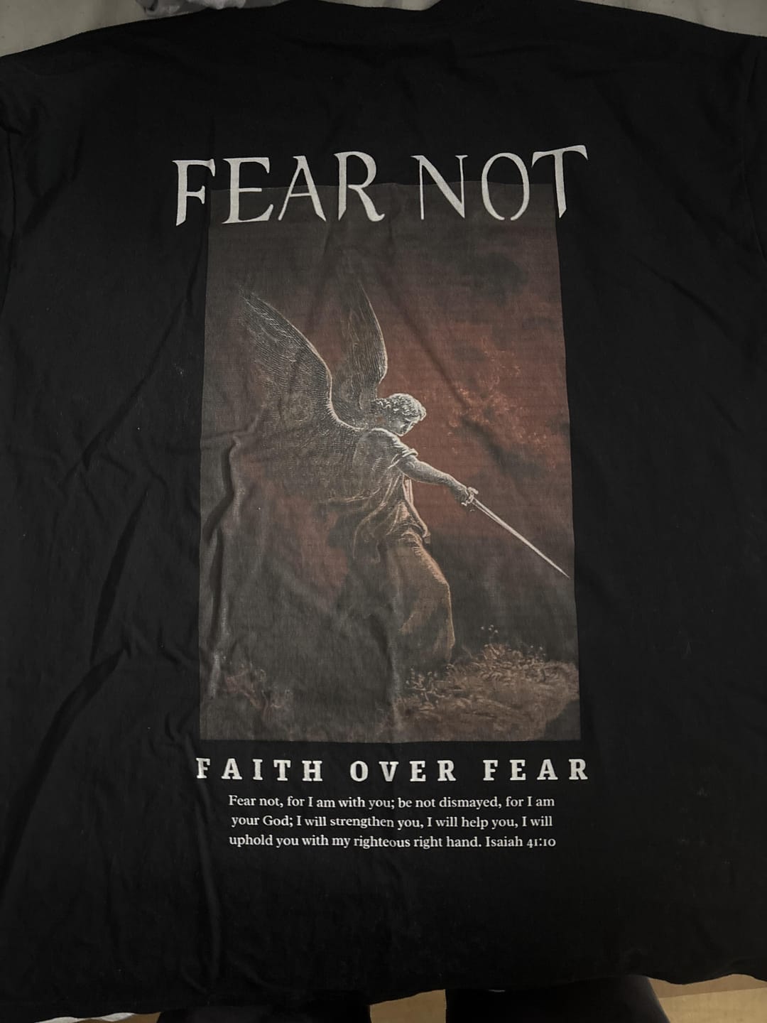 Customer photo review of Faith Over Fear Shirt - Black