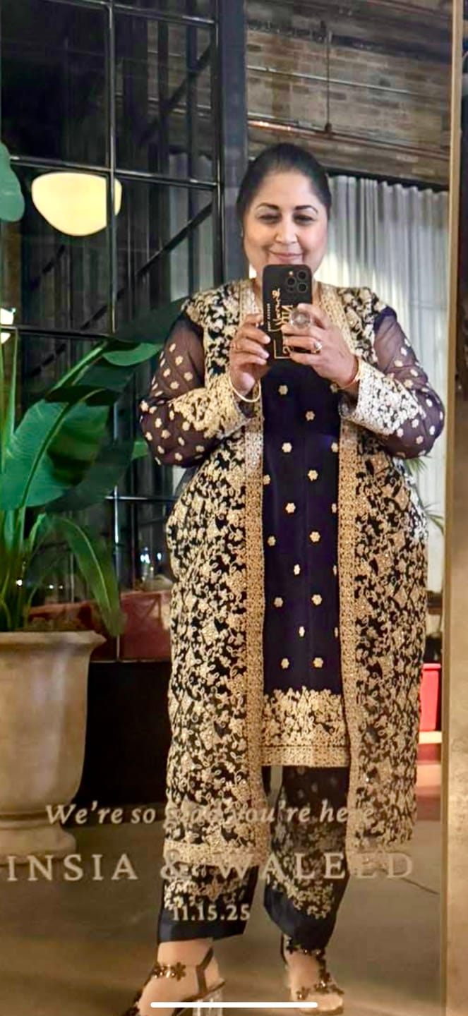 Customer photo review of Wedding Function Wear Anarkali Style Shalwar Kameez Palazzo Dupatta