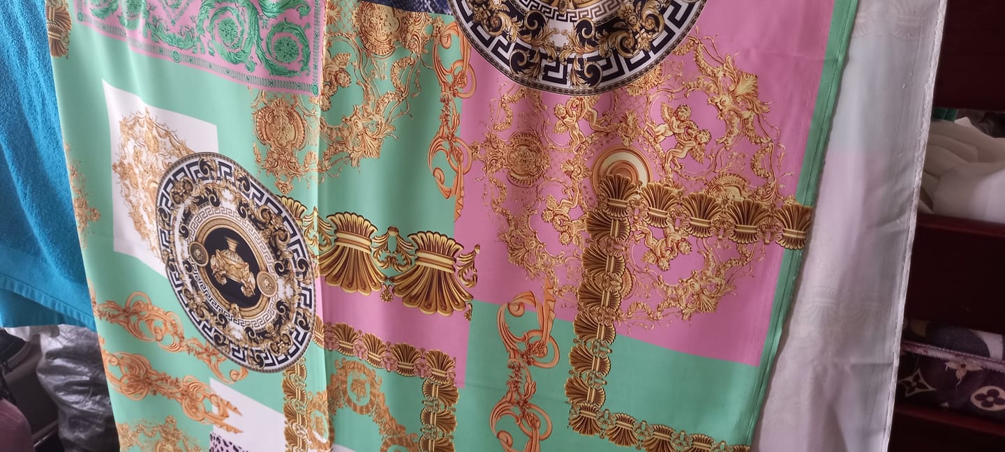Customer photo review of Green Baroque Crepe Fabric by Metre