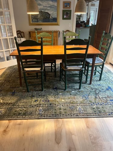 Customer photo review of The Plants and Roots Green Hand Knotted Traditional Custom Made Wool Area Rug
