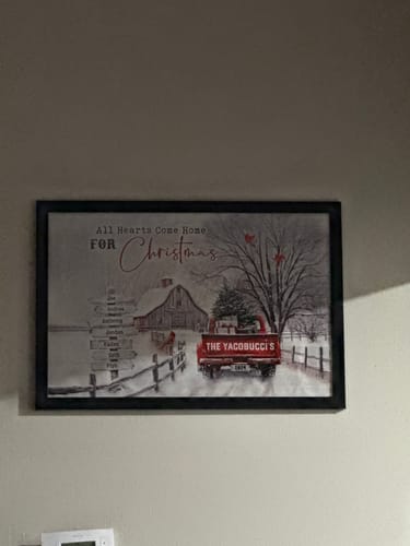 Customer photo review of Personalized Family Gift Christmas Poster - All Roads Lead Home at Christmas