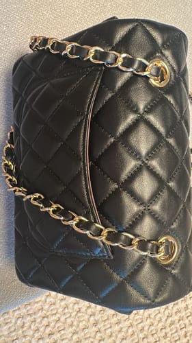 Customer photo review of flap bag mini 20cm black lambskin gold hardware