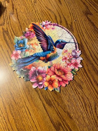 Customer photo review of Dreamcatcher hummingbird Wooden Jigsaw Puzzle