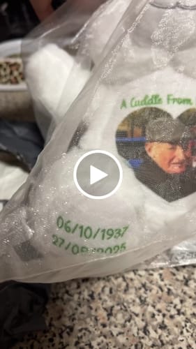 Customer video review of A Cuddle from Heaven Personalised Photo Teddy Bear