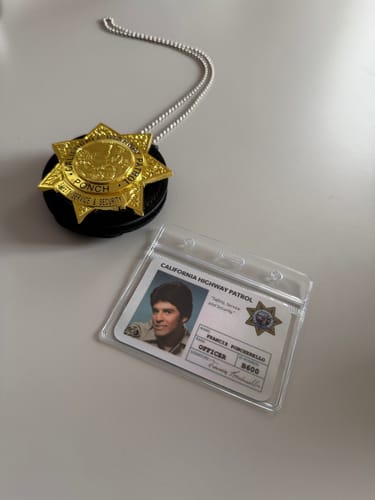 Customer photo review of US CHP SAFETY SERVICE & SECURITY California Highway Patrol Badge Replica Movie Props Customizable Number