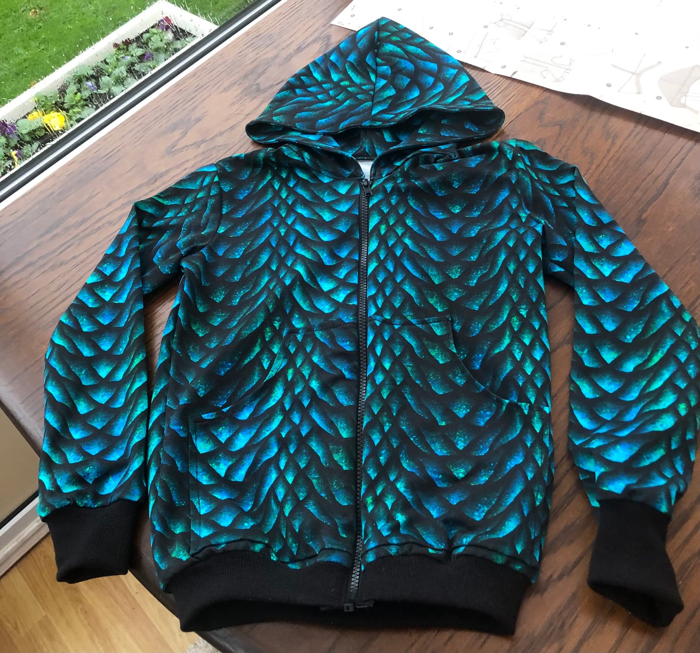 Customer photo review of Dragon Scales French Terry Fabric