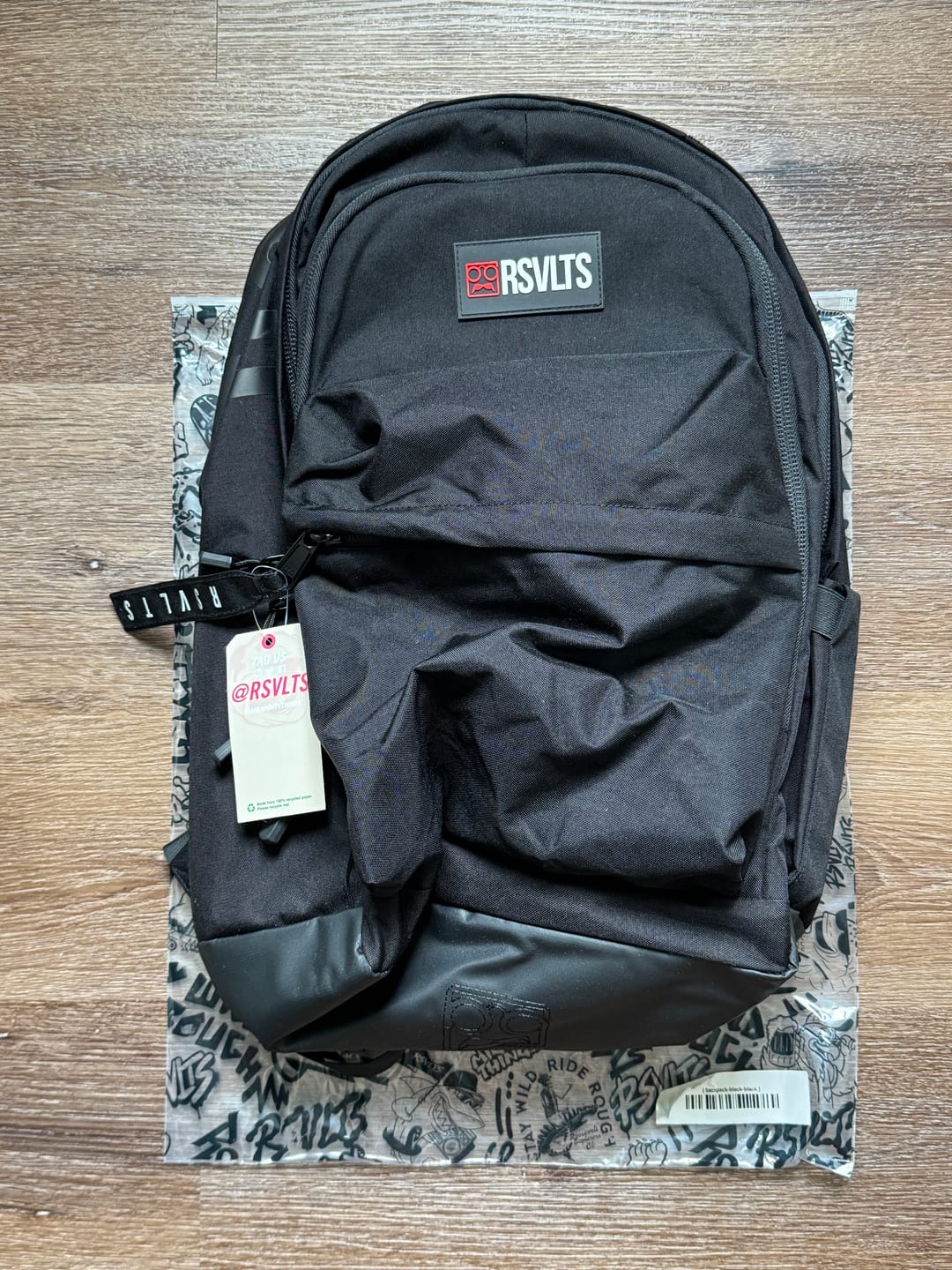 Customer photo review of RSVLTS Black Backpack V1