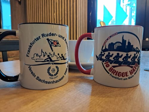 Customer photo review of TassenExpress - Becher Keramik Tasse mit Logo bedruckt 325ml Firmenlogo