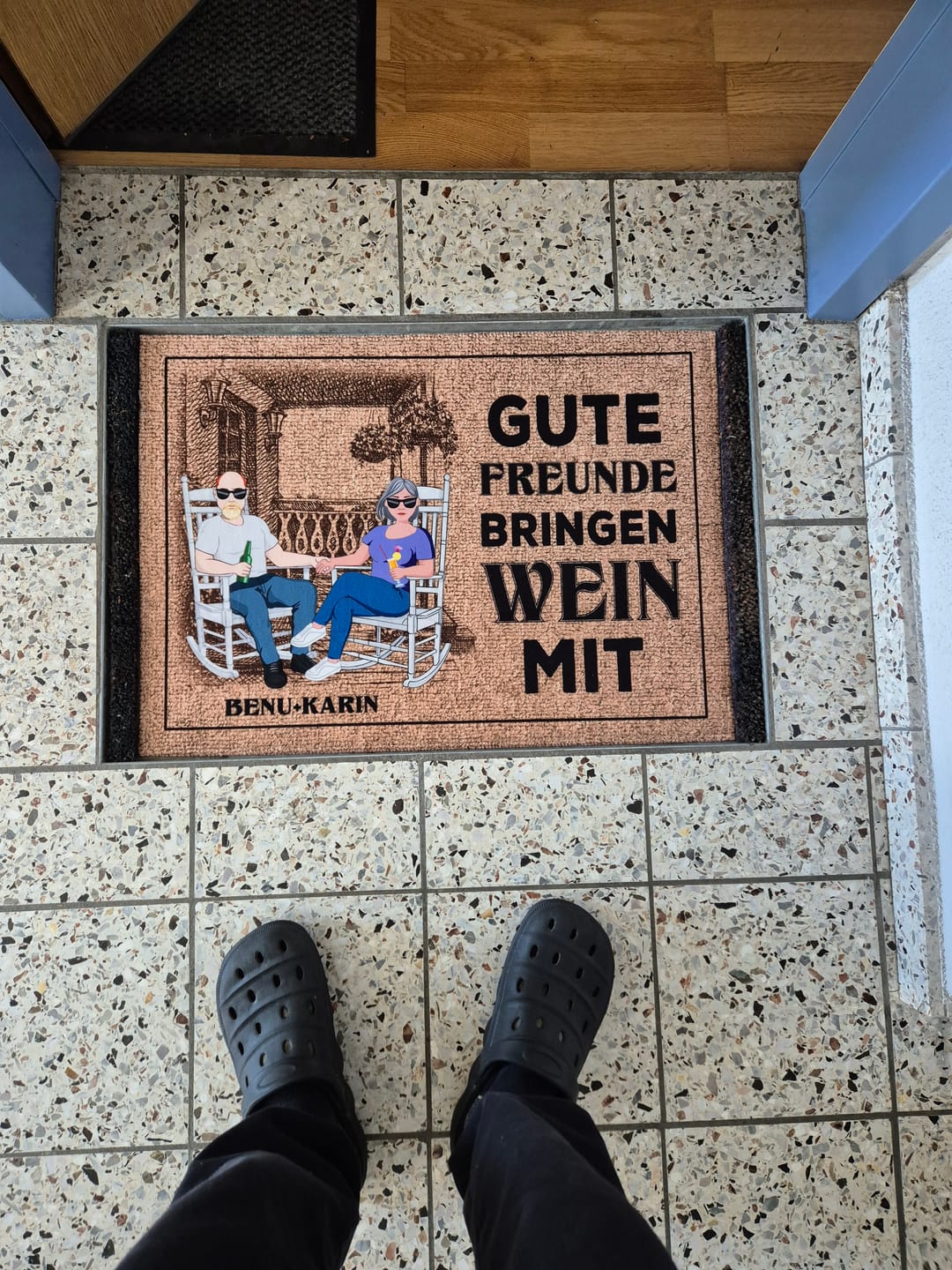 Customer photo review of Herzlich Willkommen - Paar-Fußmatte