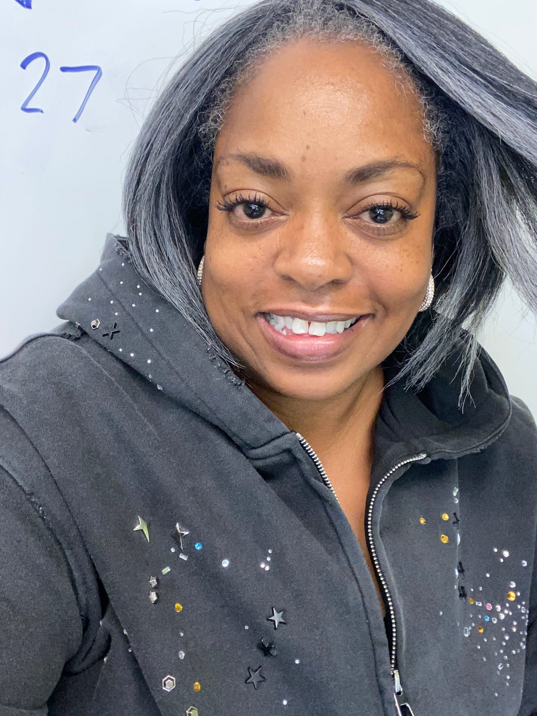 Customer photo review of Aelfric Eden Rhinestone Boxy Zip Up V302 Hoodie